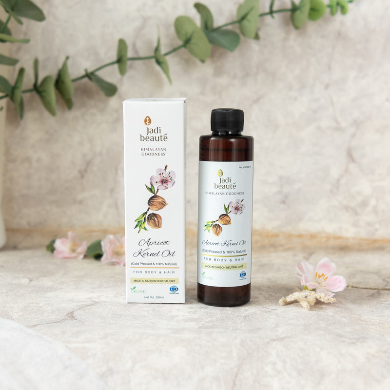 Himalayan Apricot Kernel Oil (Gutti Ka Tel) for Body and Hair | Cold Pressed | 100% Pure | Certified Organic | Made in Carbon Neutral Unit | 200 ml |